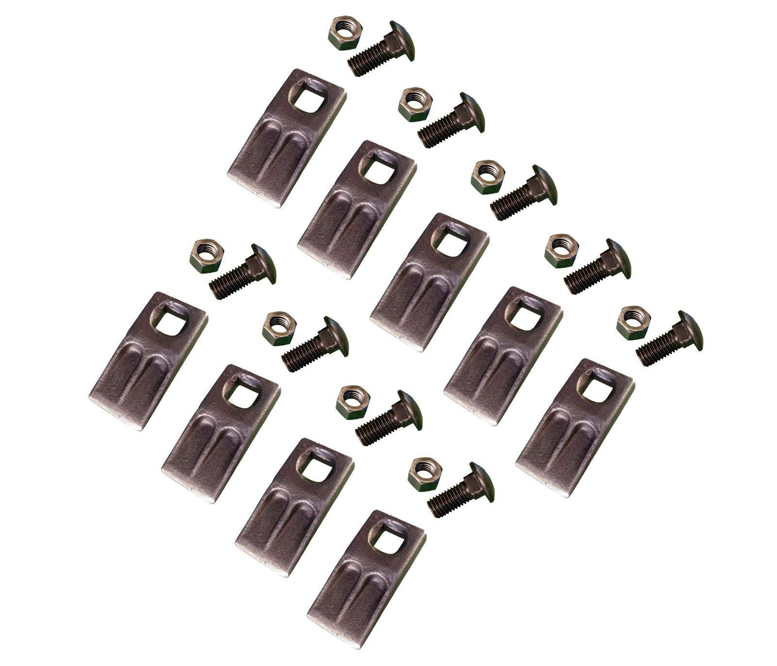9-Pack Square Hole Replacement Auger Teeth with Hardware - SQ58-58PB, AT-5 for Tractor Drills, Post Hole Diggers & Earth Augers