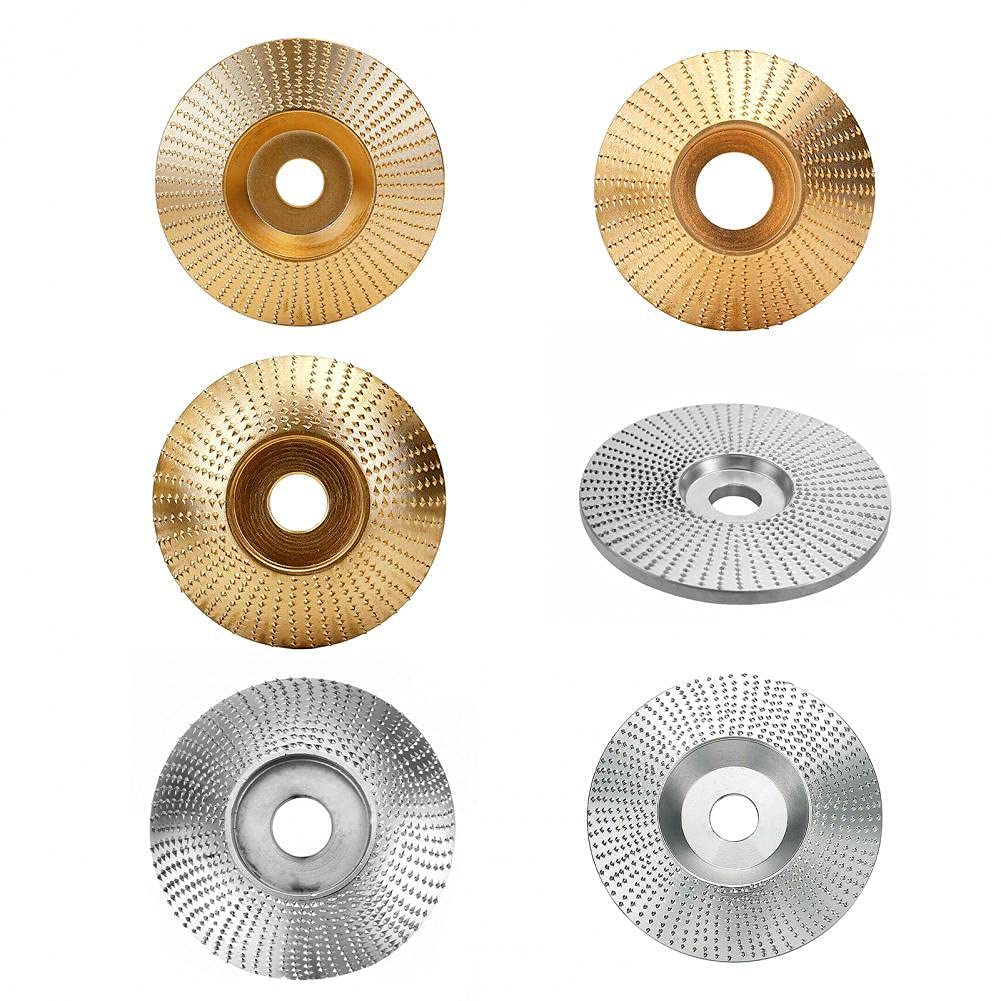 High Carbon Steel Angle Grinder Polishing Disc - 100MM Inclined Golden Abrasive Wheel for Wood Carving & Metal Polishing | Labor-Saving Curved Design for DIY Projects & Professional Workshop Use