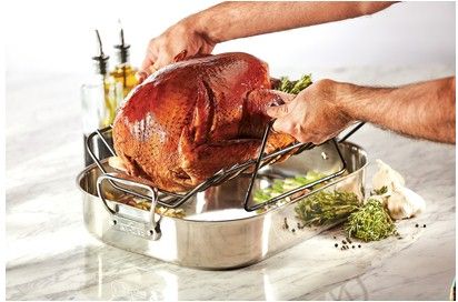All-Clad Stainless Steel Large Roasting Pan with Nonstick Rack - 16