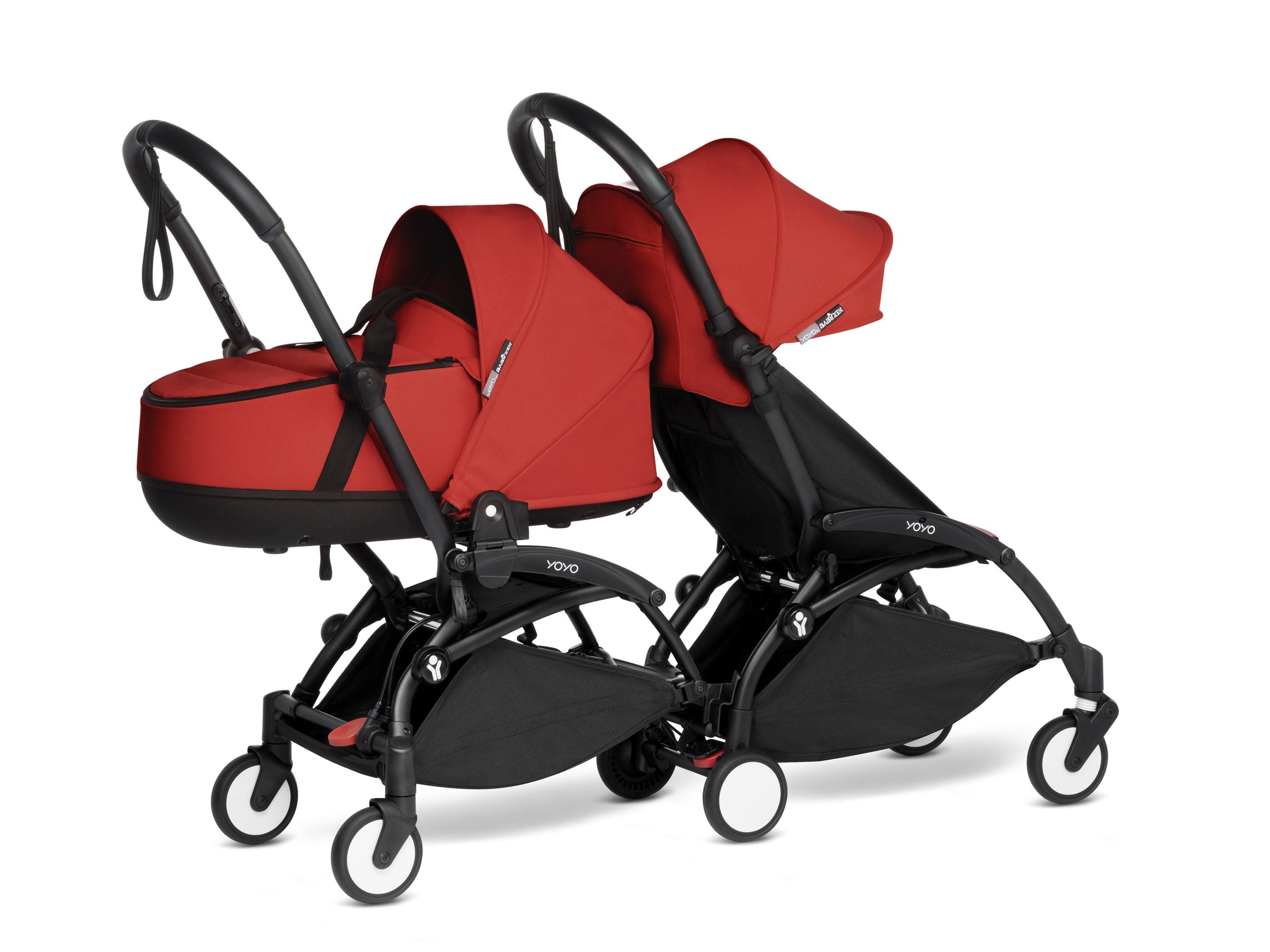 Stokke YOYO 3 Double Stroller for Twins - 6+ Months Front Seat with Bassinet Back - Lightweight Compact Travel Stroller for City Walks & Airplane Travel