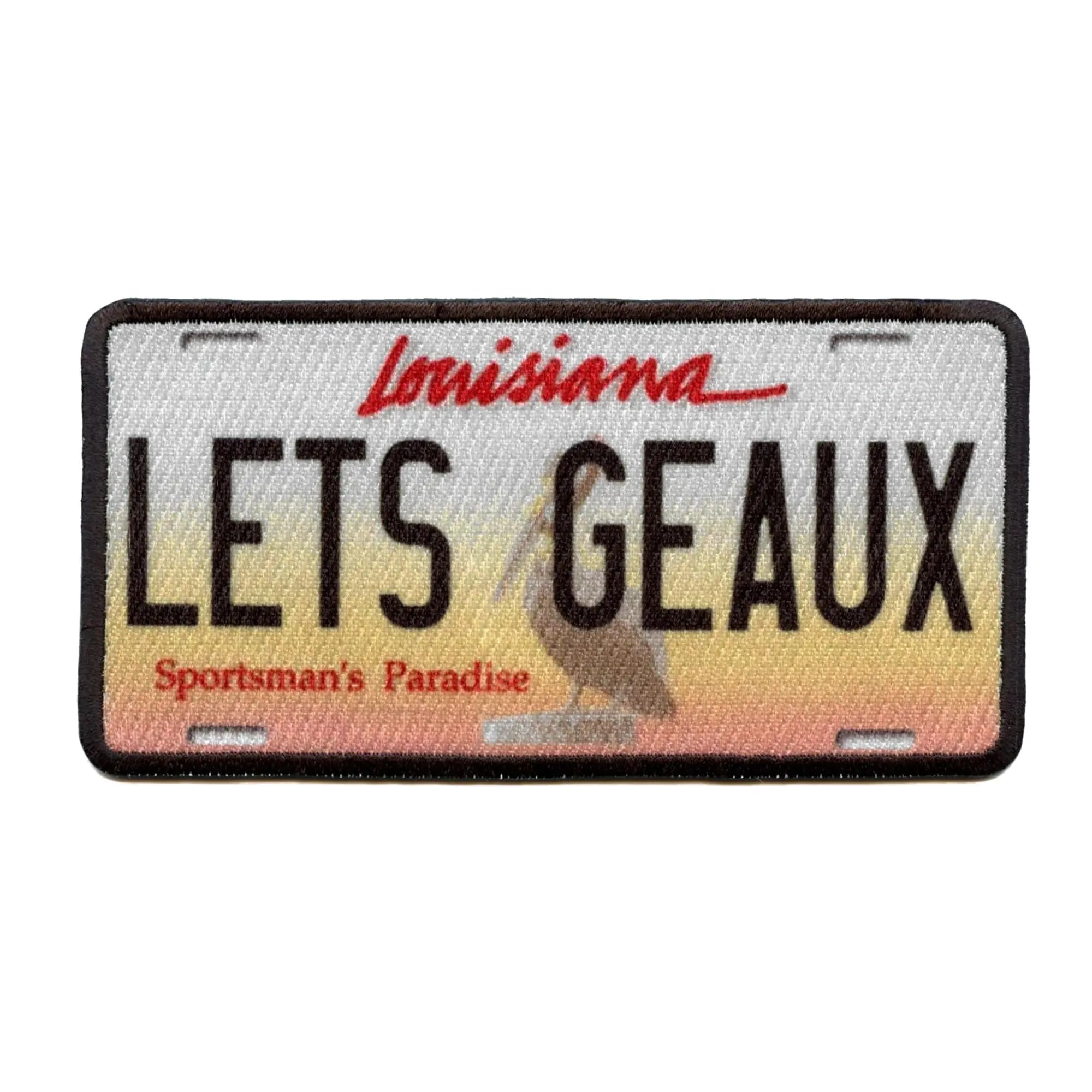 Louisiana Geaux License Plate Patch - Sublimated Iron-On for Sportsman's Paradise - Perfect for Hats, Jackets & Backpacks