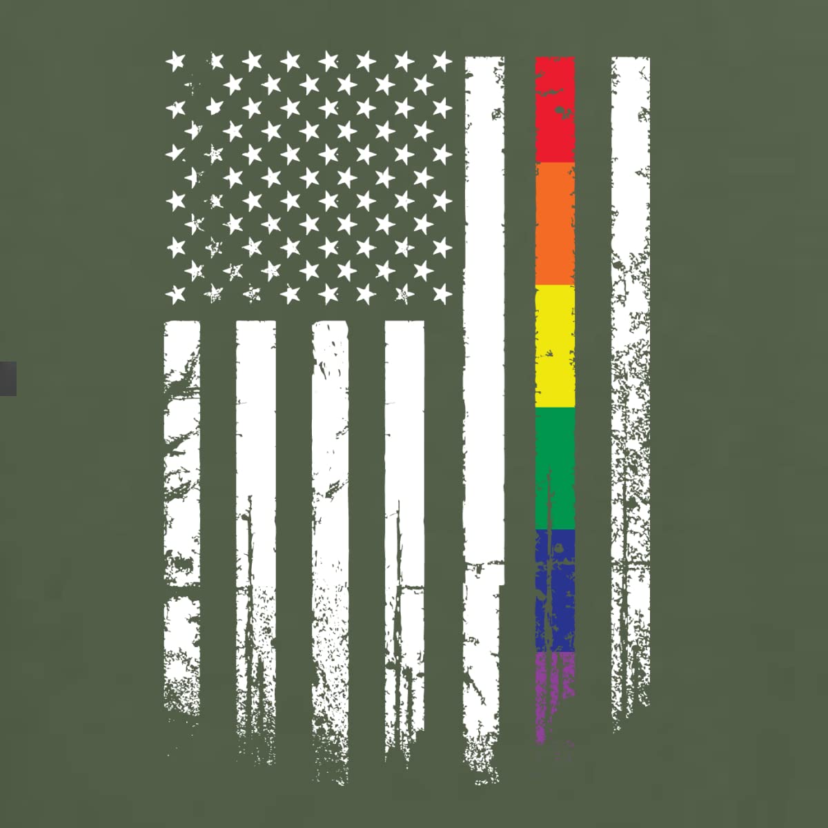USA Gay Pride Rainbow American Flag LGBT Pride Men's Graphic T-Shirt - LGBTQ+ Rights Support, Equality Awareness & Pride Month Celebration - Perfect for Parades, Festivals & Everyday Wear