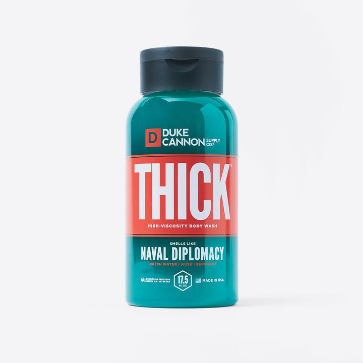 Duke Cannon Supply Co. Thick High Viscosity Body Wash for Men - Naval Diplomacy Scent | Long-Lasting Moisturizing Shower Gel | Perfect for Gym, Travel & Daily Use
