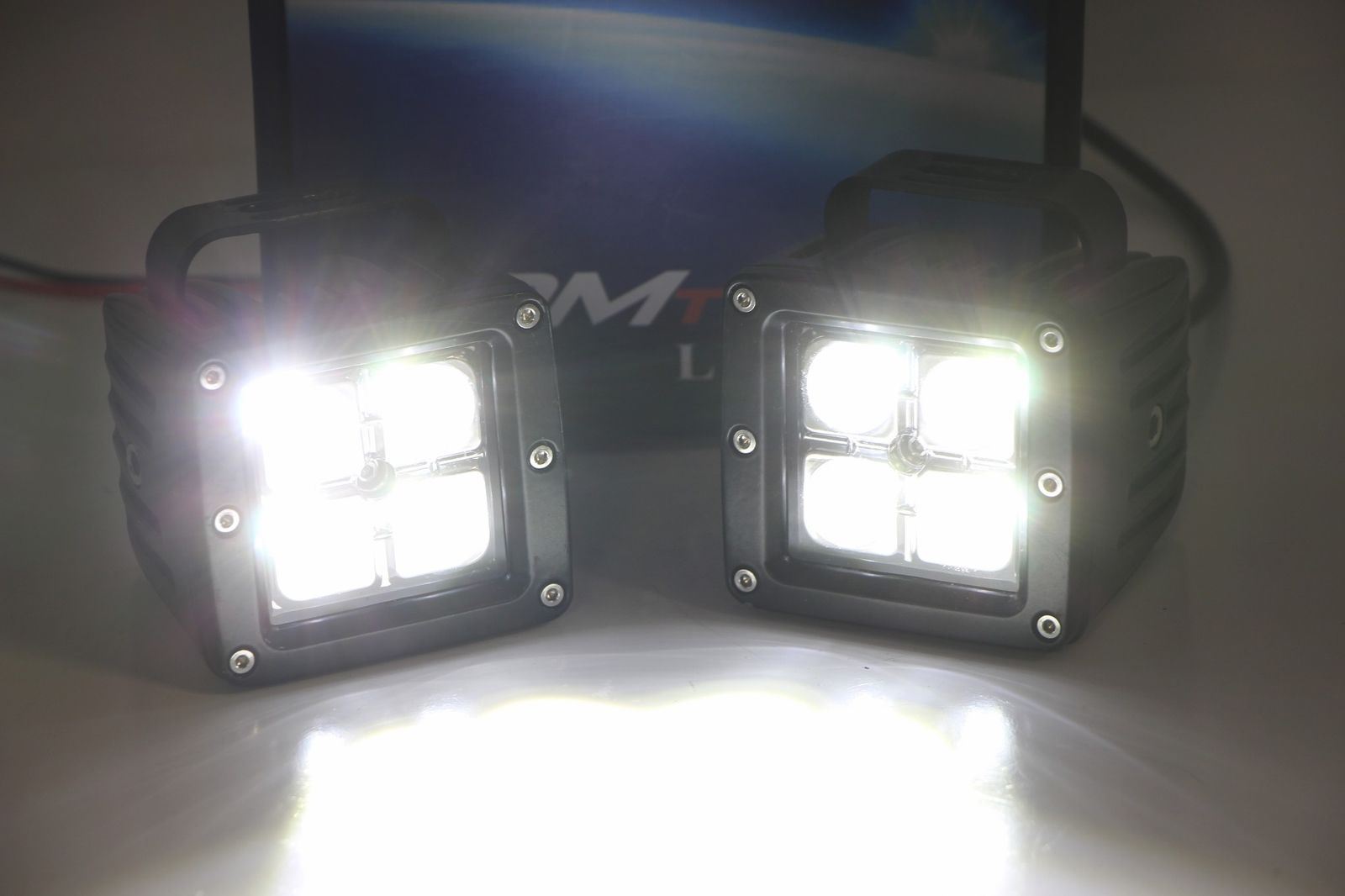 20W CREE LED Pod Driving Lights with Front Grille Mount & Wiring Kit - Compatible with Jeep Wrangler JK JL - Off-Road, Camping, Night Driving & Adventure Lighting