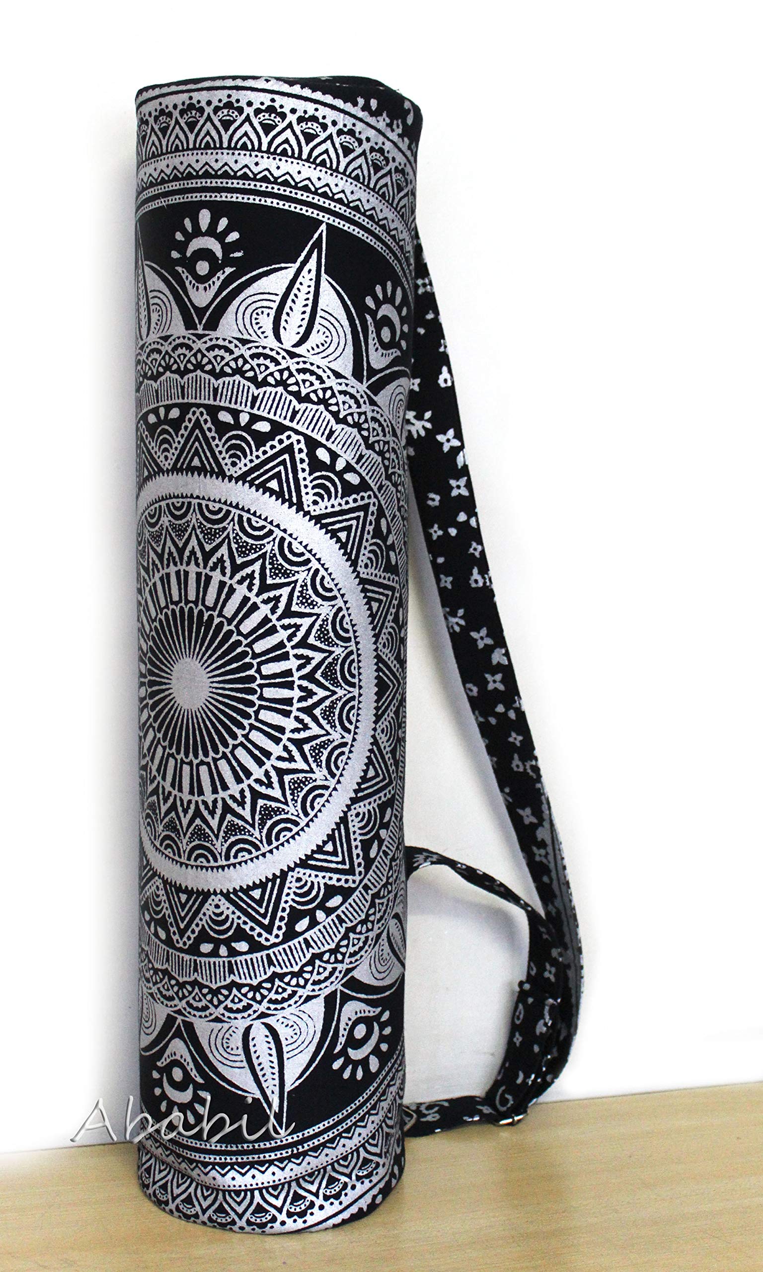 Premium Indian Mandala Yoga Mat Bag with Adjustable Shoulder Strap - Hippie Style Gym & Beach Carry Bag for Yoga, Travel, and Outdoor Activities