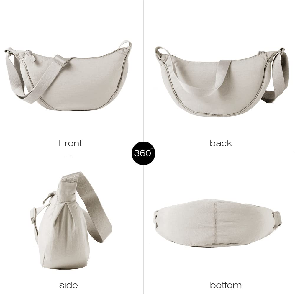 **Nylon Crescent Crossbody Bag for Women & Men - Lightweight Fanny Pack Sling Bag for Travel, Hiking & Daily Use**