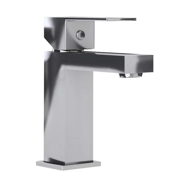 RUBI Quatro Single Lever Washbasin Faucet in Chrome - Modern Bathroom Sink Faucet for Home & Hotel Use