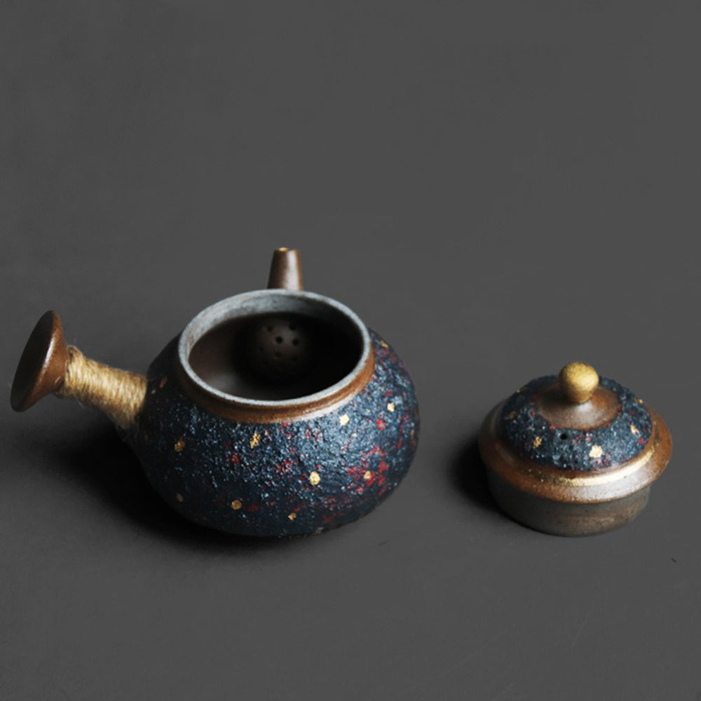 Authentic Japanese Kyusu Teapot - Handmade Sand Clay Pottery for Green Tea & Sencha - Perfect for Tea Ceremonies & Home Brewing
