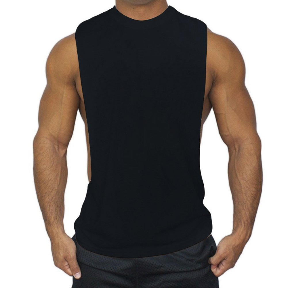 ZUEVI Men's Muscle Cut Off Tank Tops - Bodybuilding & Fitness Sleeveless Gym Shirts - Workout Stringer Tee for Weightlifting, CrossFit & Summer Outdoor Activities