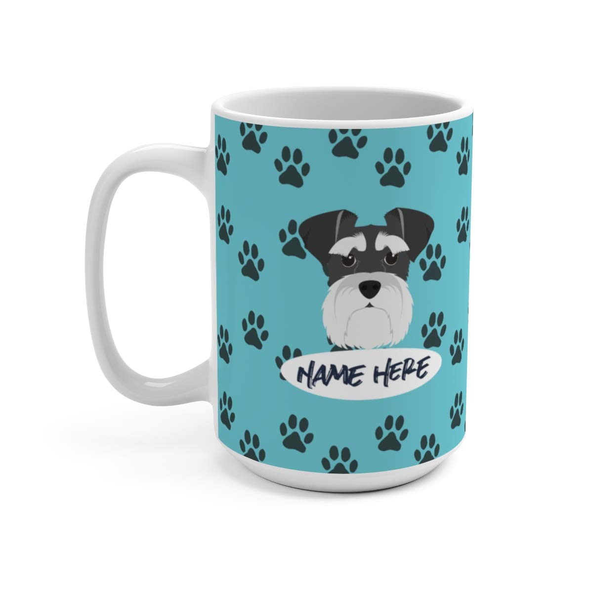 Custom Mini Schnauzer 15oz Ceramic Coffee Mug - Personalized Dog Lover Gift for Mom, Dad | Dishwasher & Microwave Safe | Perfect for Home, Office & Pet Lovers