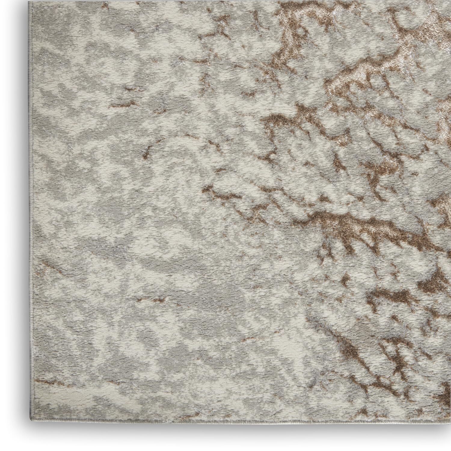 Metallic Glam Grey Mocha 8x10 Area Rug - Easy to Clean, Non-Shedding, Stain Resistant for Bedroom, Living Room, Dining Room & Kitchen | Modern Home Decor for Stylish Spaces