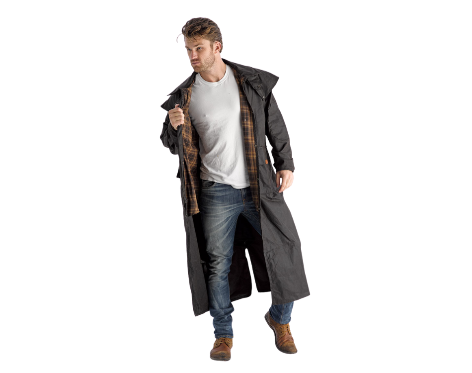 Waterproof Oilskin Long Coat Franklin - Durable Raincoat for Outdoor Adventures, Hiking & Fishing
