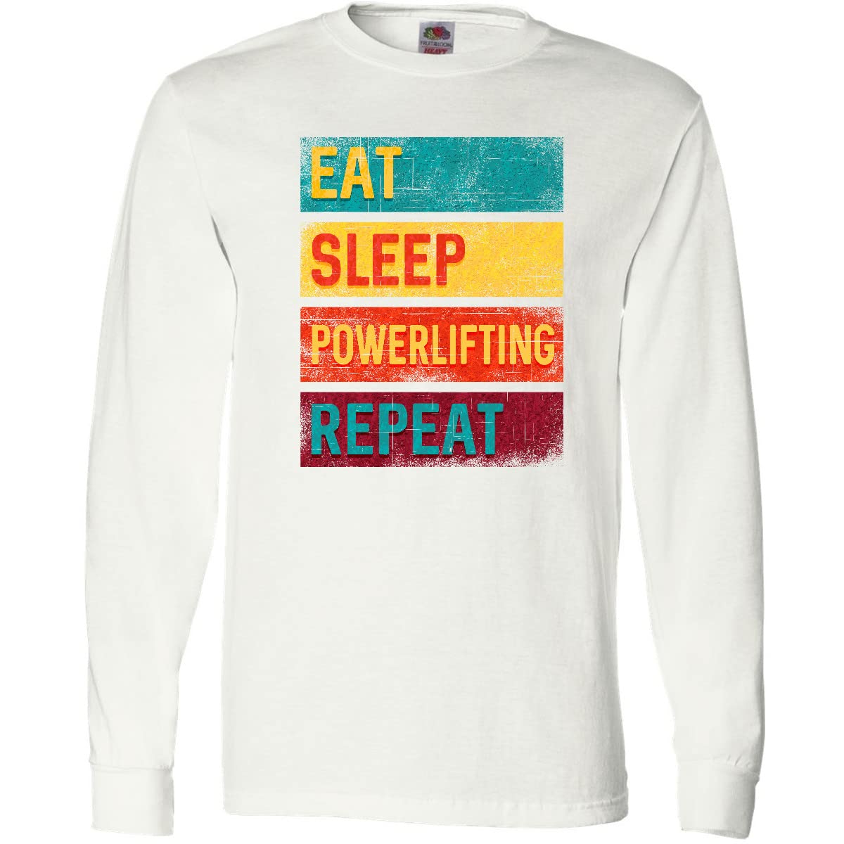 Fitness & Powerlifting Long Sleeve T-Shirt - Eat Sleep Lift Repeat Workout Shirt for Gym, Weight Training & Bodybuilding