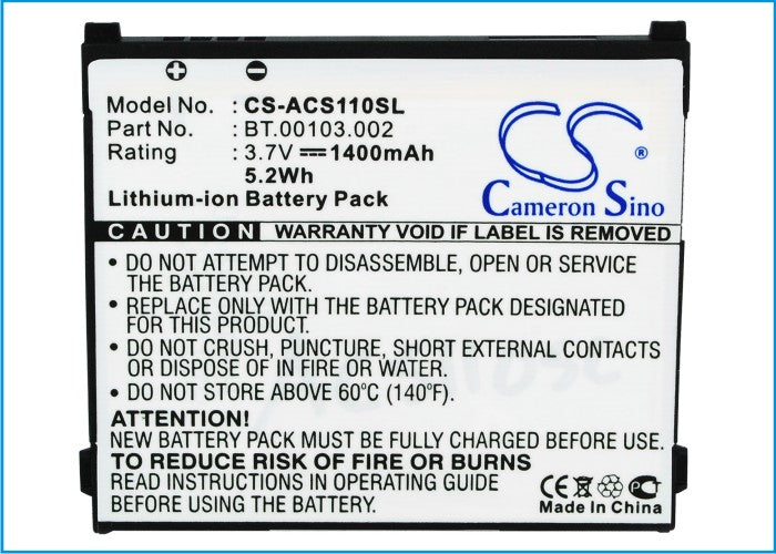 Original Acer Liquid S110 NeoTouch S110 S110 Stream Replacement Battery - Compatible with Acer Smartphones - Long Lasting Power for Daily Use & Travel