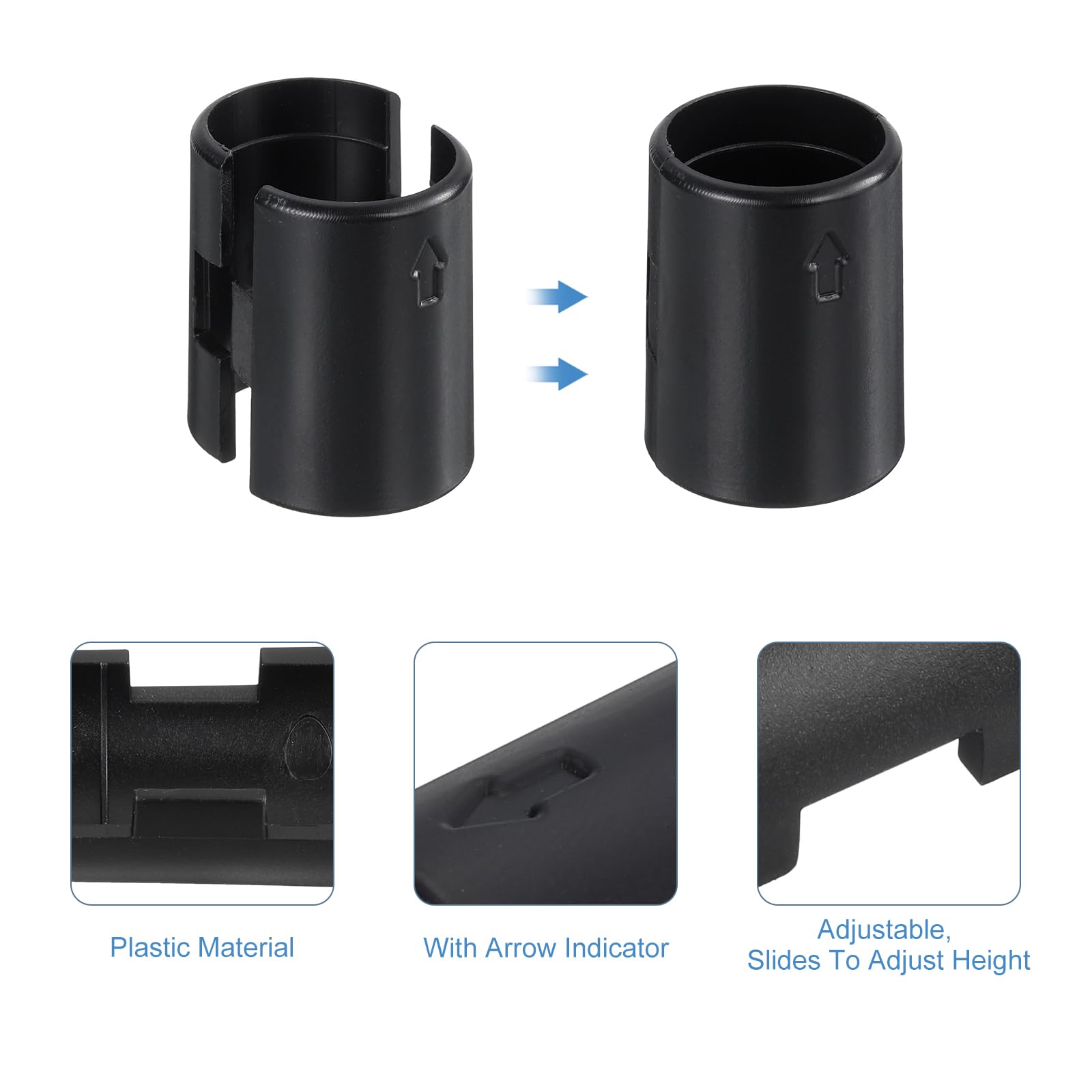 50Pcs Black Plastic Wire Shelving Shelf Lock Clips for 7/8