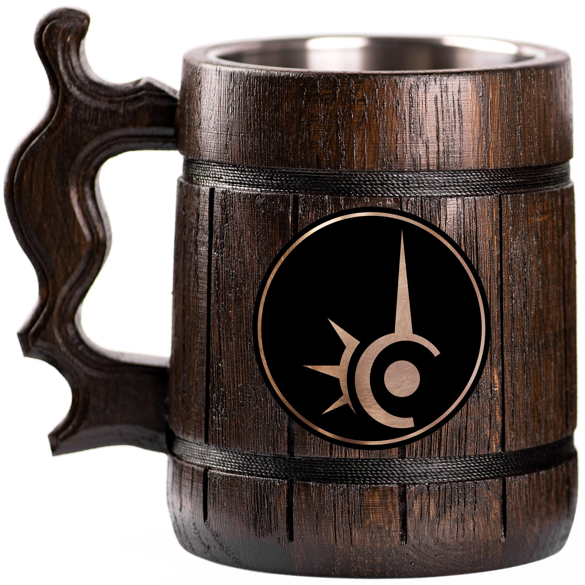 FF XIV Red Mage Custom Beer Mug - Personalized Stein & Wooden Tankard | Unique Gamer Geek Gift for Men, Him, Dad, Father | Anniversary, Birthday, Wedding Present | Perfect for Gaming Parties, Fantasy Themed Events & Collectors