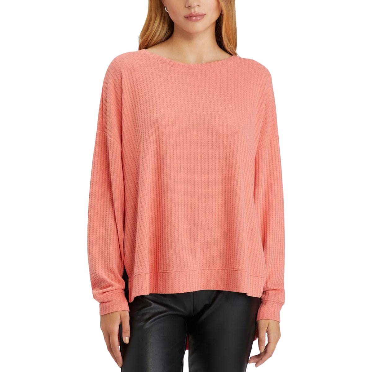 Sanctuary Slow Time Waffle Tunic for Women - Soft & Comfortable Long Sleeve Blouse - Perfect for Casual Wear, Office Outfits and Weekend Brunch