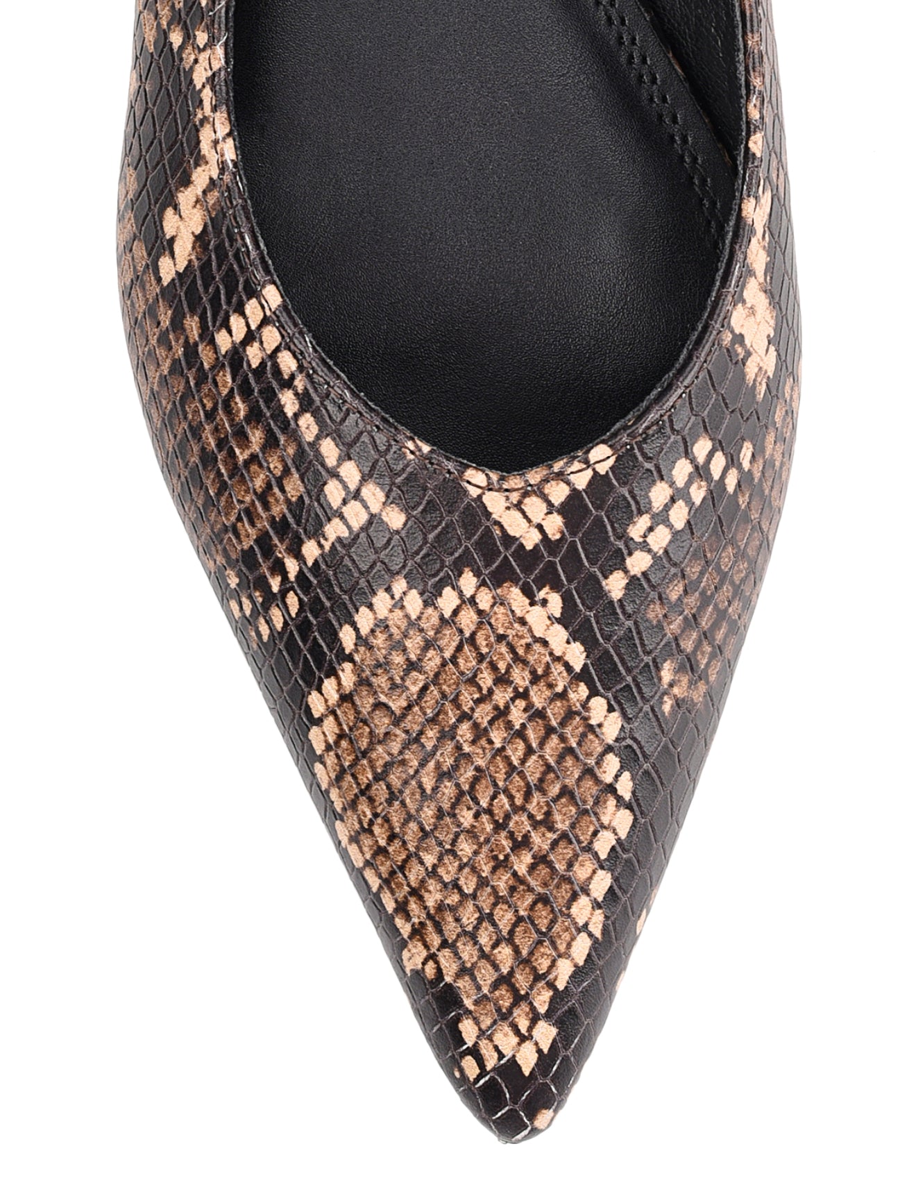 Lorie Slingback Flats - Brown Snake Leather Women's Comfortable Dress Shoes for Work, Party & Evening Wear