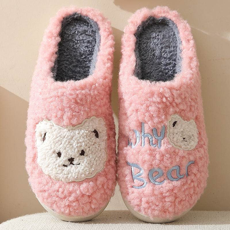 Cozy Fuzzy Plush Bear Slippers for Women & Men - Soft Warm Winter House Shoes with Non-Slip Soles - Perfect for Indoor Comfort, Lounge Wear & Gift Giving