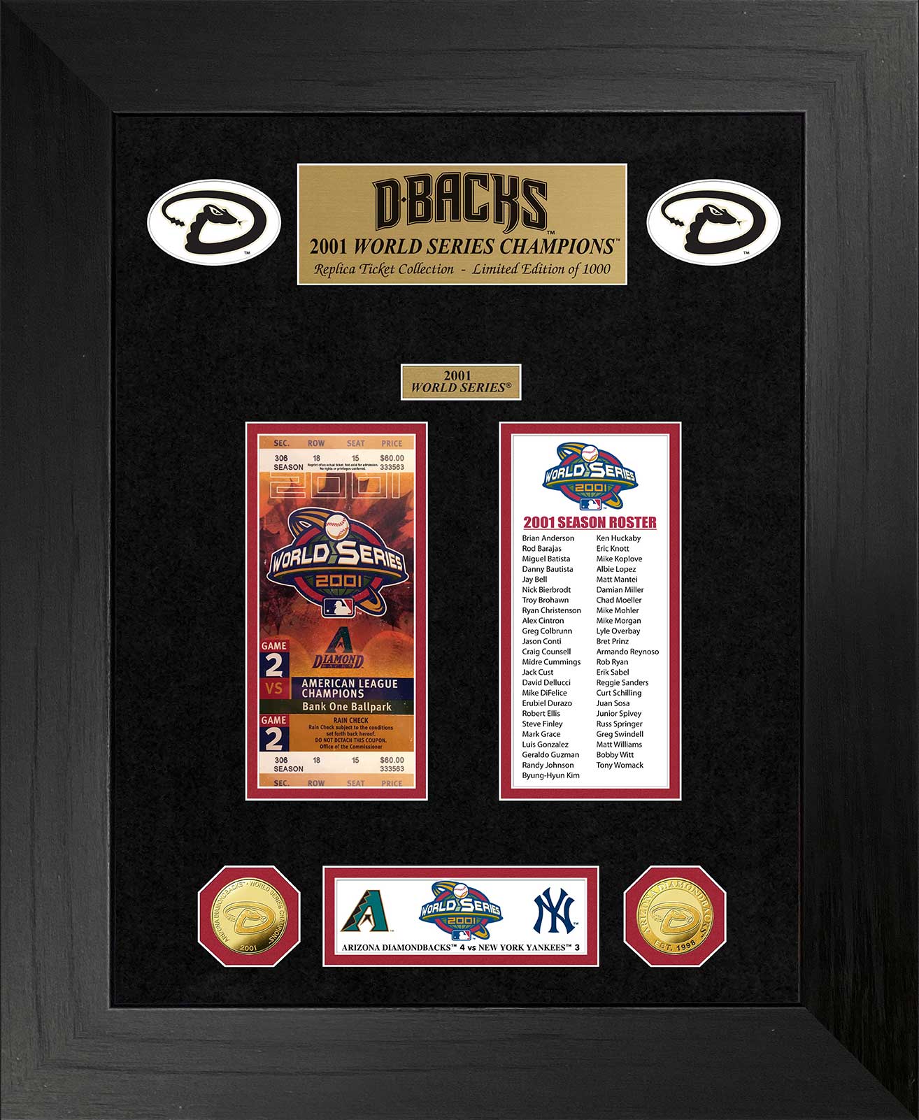 Arizona Diamondbacks World Series Deluxe Gold Coin & Ticket Collection - Limited Edition MLB Memorabilia for Baseball Fans & Collectors - Perfect for Display, Gifts, and Sports Memorabilia Collections