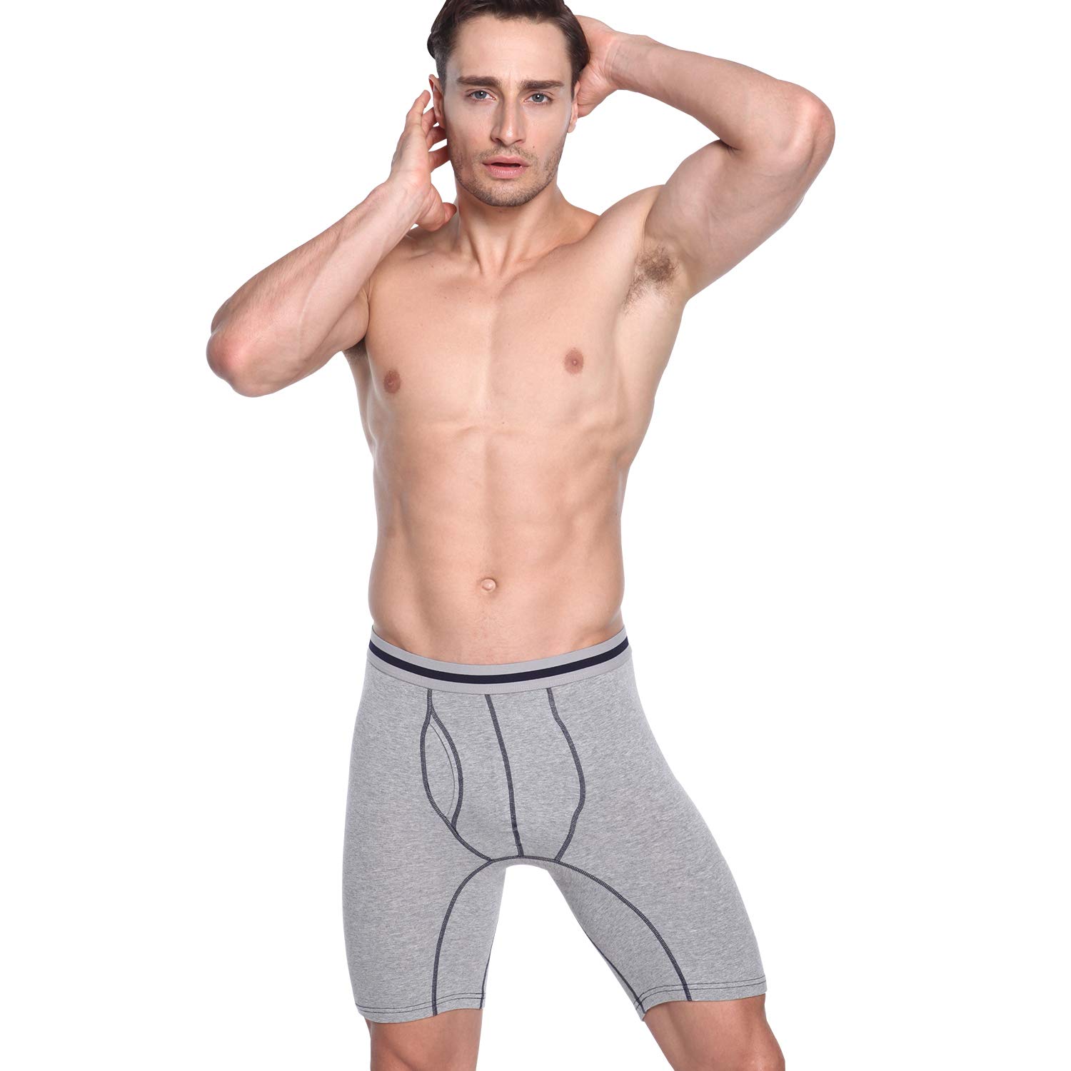 Premium Azuki Men's Long Leg Boxer Briefs - Soft & Breathable Underwear for All-Day Comfort - Perfect for Workout, Lounge & Daily Wear