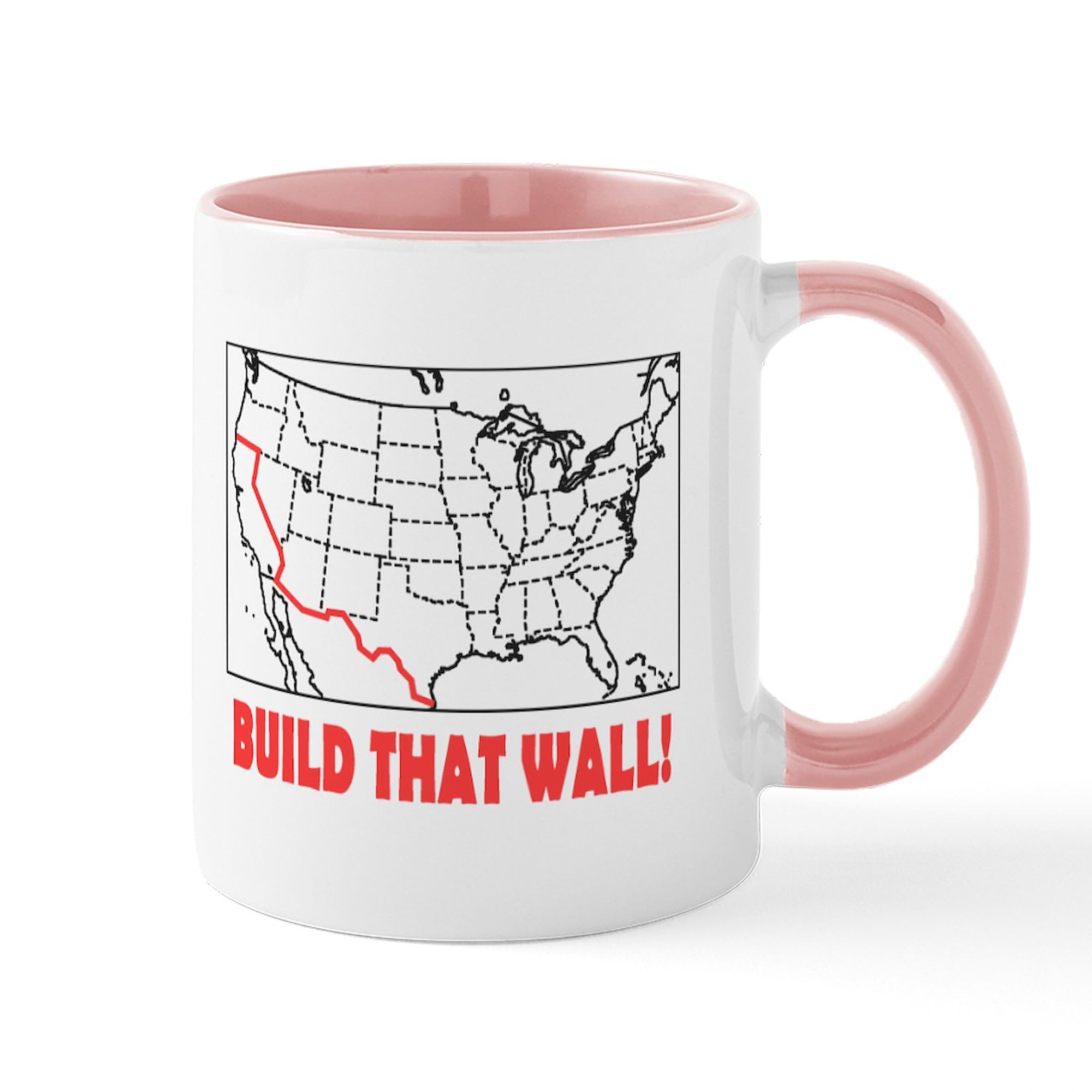 Build That Wall 11 oz (325 ml) Ceramic Coffee Mug - Funny Political Novelty Gift for Trump Supporters, Perfect for Office, Home & Conservative Events
