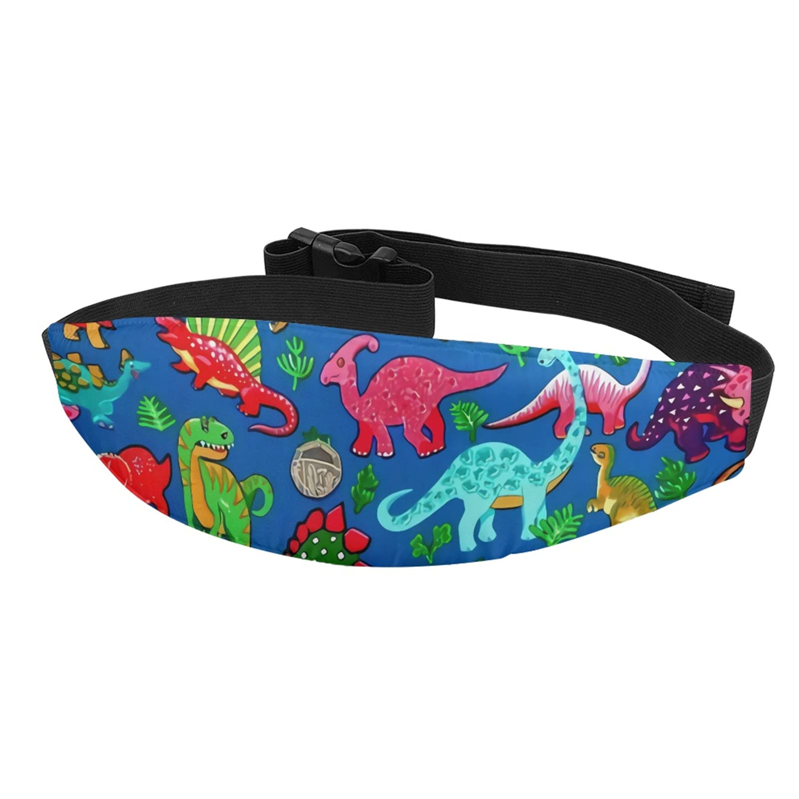 AFPANQZ Adjustable Dinosaur Baby Car Seat Head Support - Soft Headband Strap Holder for Stroller & Carseat - Neck Relief Headrest for Safe Sleep Positioner - Washable Blue Infant Support (Perfect for Travel, Daily Walks & Nap Time)