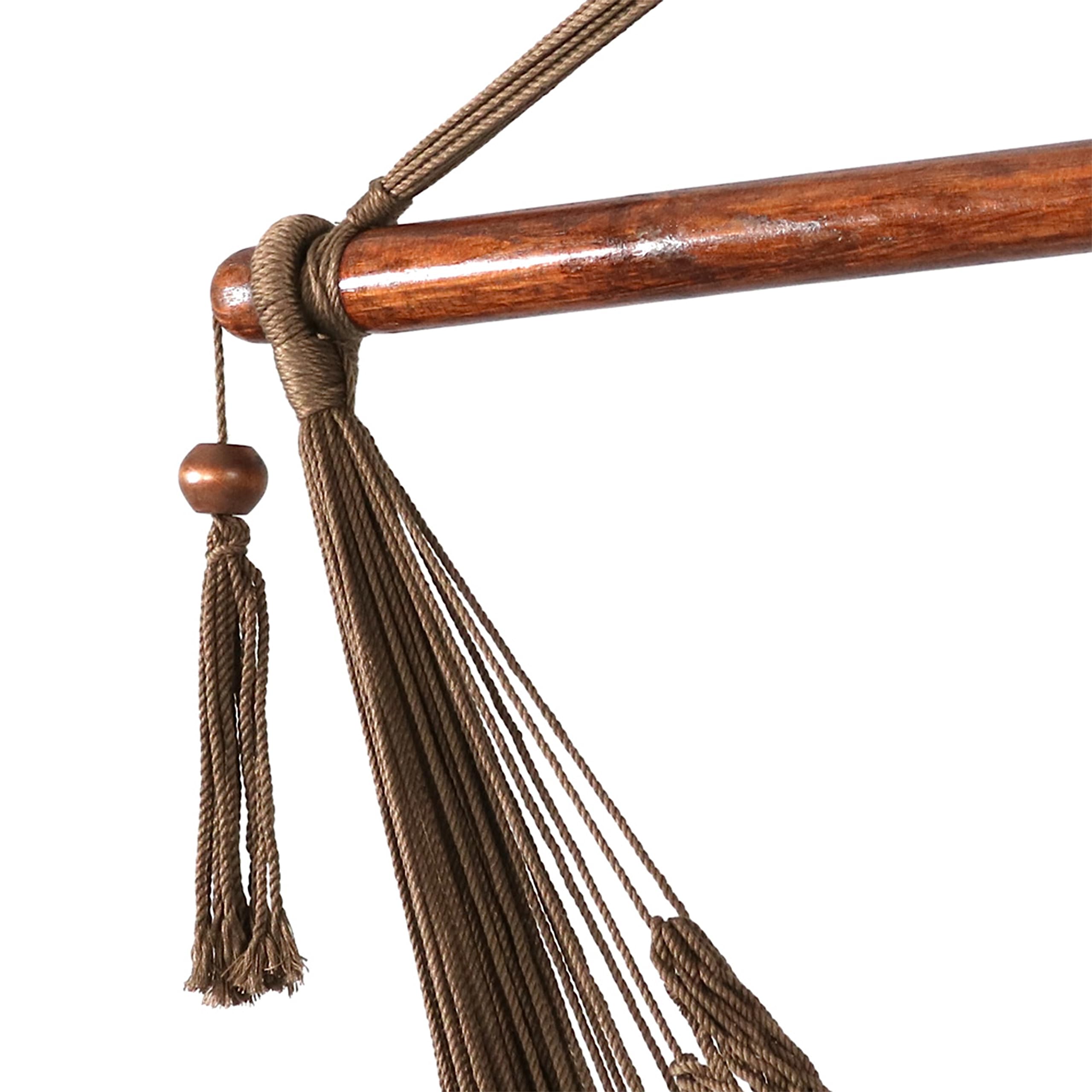 Sunnydaze Caribbean-Style Hanging Rope Hammock Chair Swing with Adjustable Stand - 300 lb Weight Capacity - Mocha Brown - Perfect for Patio, Backyard, Garden & Indoor Relaxation
