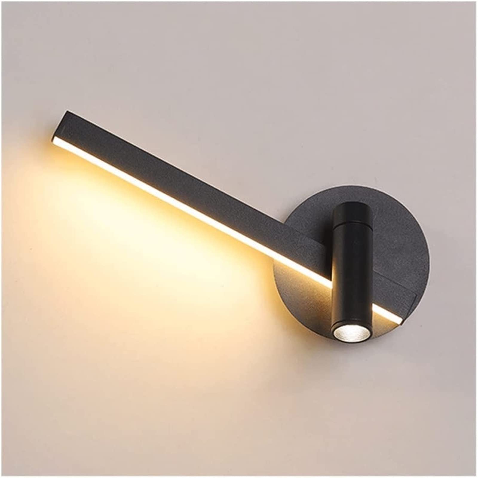 Rotatable Black LED Wall Sconce - Modern Adjustable Spotlight for Bedside Reading - Indoor Wall Mounted Lighting Fixture for Bedroom, Living Room, Hallway & Hotel - Perfect for Cozy Reading Nooks & Ambient Hallway Lighting (Size: )