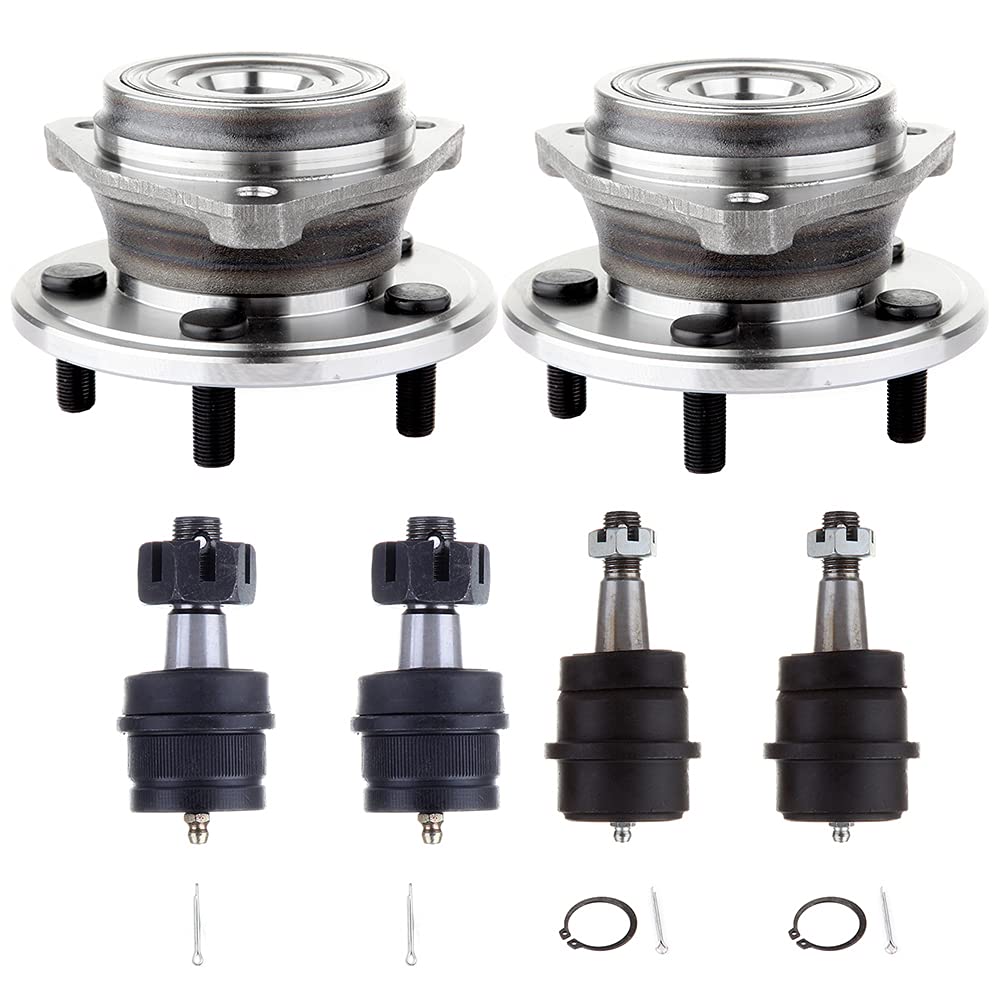 ROADFAR Ball Joint and Wheel Hub Bearing Kit - Compatible with Jeep Wrangler, Cherokee, Grand Cherokee (Set of 6) - Perfect for Off-Roading, Suspension Repair & Maintenance