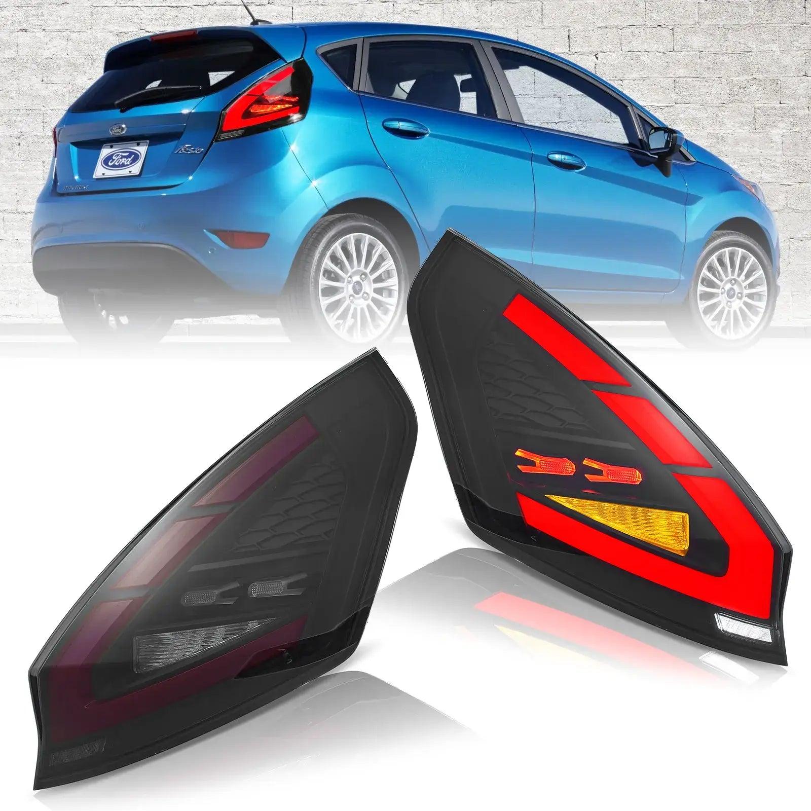 LED Tail Light Assembly Compatible with 2009-2017 Ford Fiesta Hatchback - Replacement Brake Lights for Enhanced Safety & Style (Perfect for Night Driving & Car Customization)