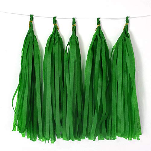DIY Tissue Paper Tassel Garland - 20PCS Green 35CM Hanging Decorations for Party, Wedding, Baby Shower & Festival Decor | Perfect for Wall Decor, Ceiling Hangings & Photo Backdrops