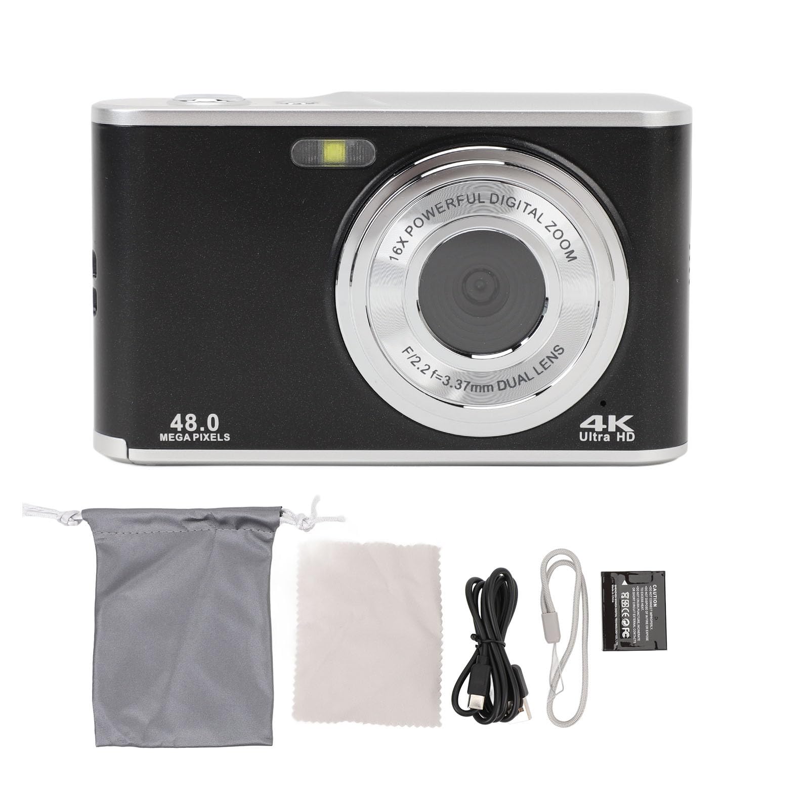 4K Ultra HD Pocket Digital Camera - 48MP Compact Point and Shoot Camera with 2.8