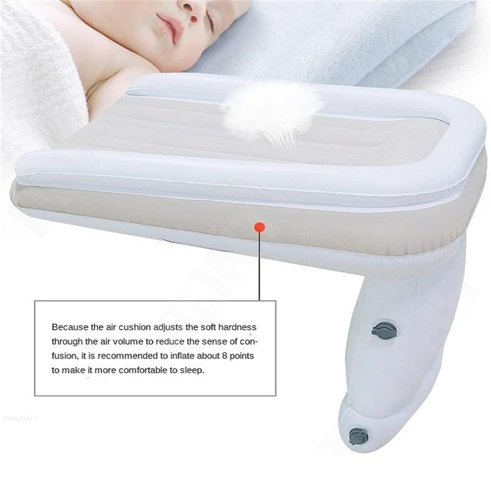 Inflatable Airplane Bed for Kids - Portable Toddler Travel Mattress with Pump for Car, Plane & Camping | Comfortable Back Seat Bed for Indoor & Outdoor Use on Road Trips, Flights & Family Vacations