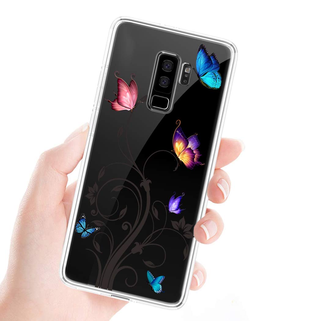 **Samsung Galaxy S9 Plus Phone Case for Women - Soft Clear TPU Shockproof Protective Cover with Butterfly Design | Slim Fit, Scratch-Resistant, Drop Protection | Perfect for Everyday Use, Work & Travel**