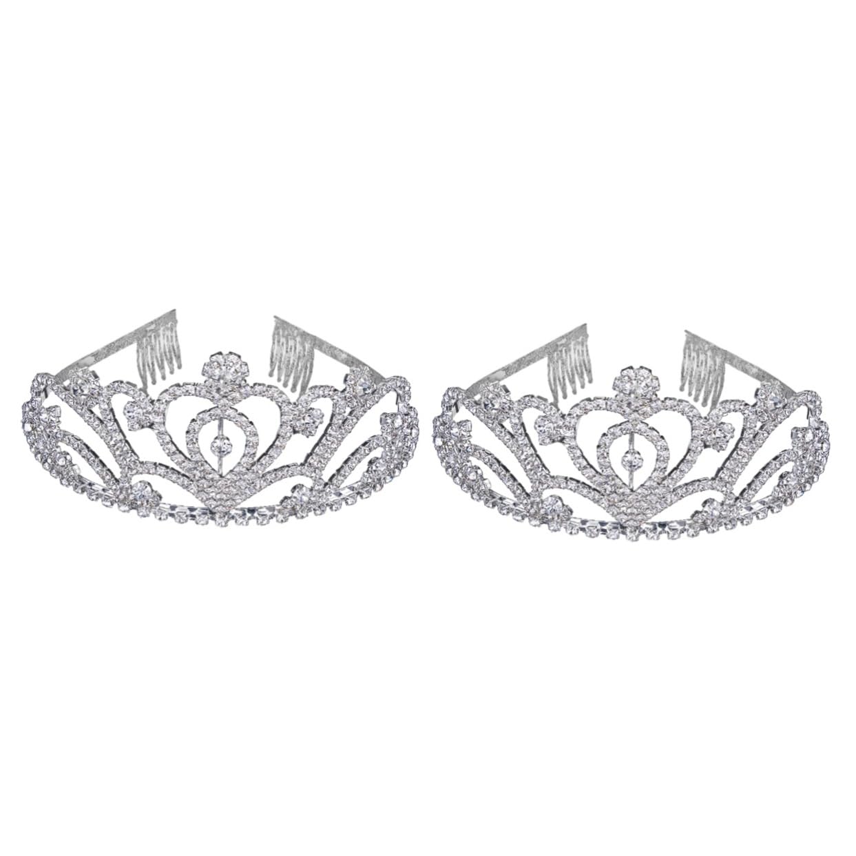 Beavorty 2-Pack Crystal Bridal Hair Hoops - Elegant European Style Wedding Headbands for Women, Bride Hair Accessories & Princess Headpieces - Perfect for Weddings, Proms, and Special Occasions