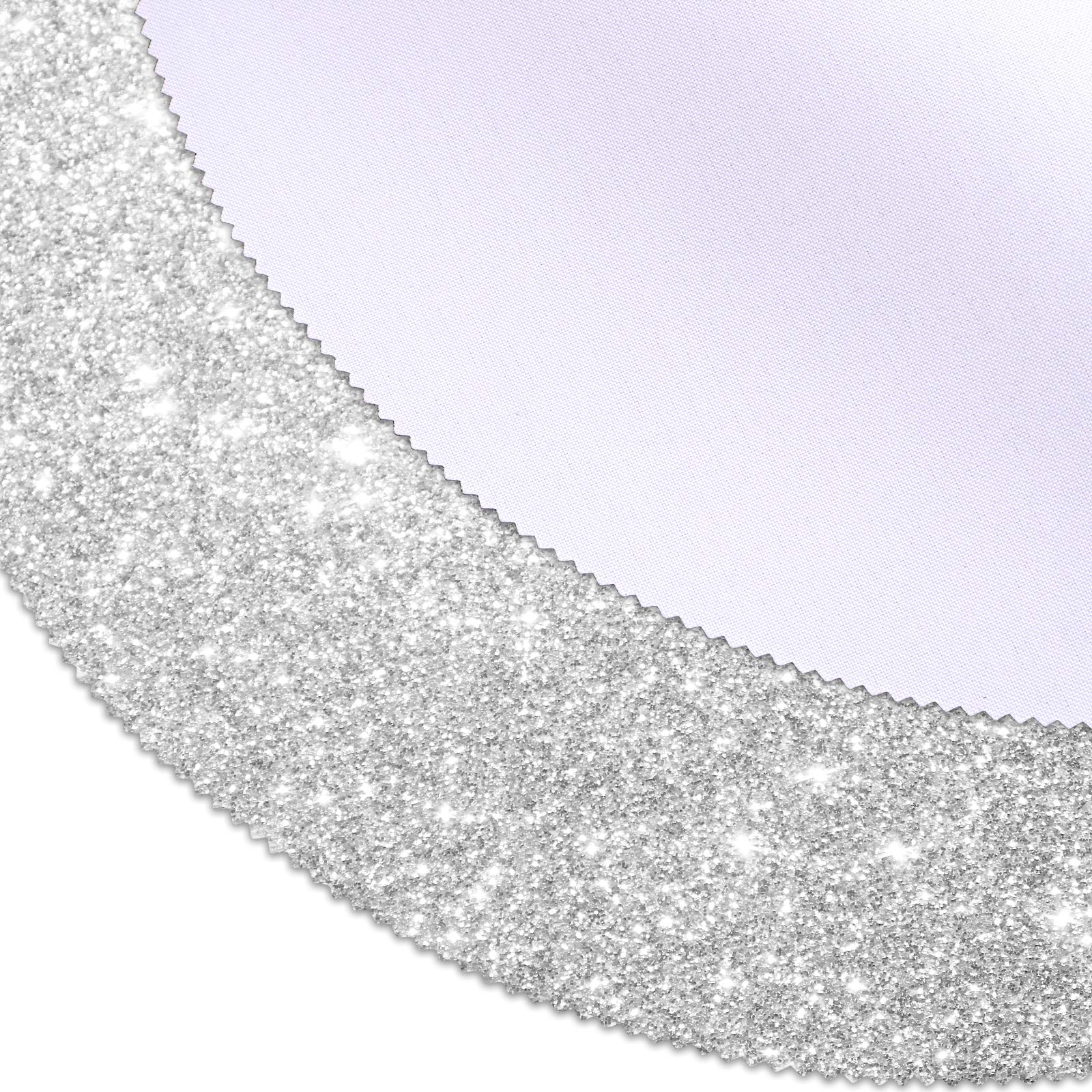 Silver Glitter Sparkling Placemats Set of 6 - 15.4 Inch Round Table Mats for Kitchen, Dining, Kids, Weddings & Christmas Parties - Classic Elegant Table Decor for Home & Special Events
