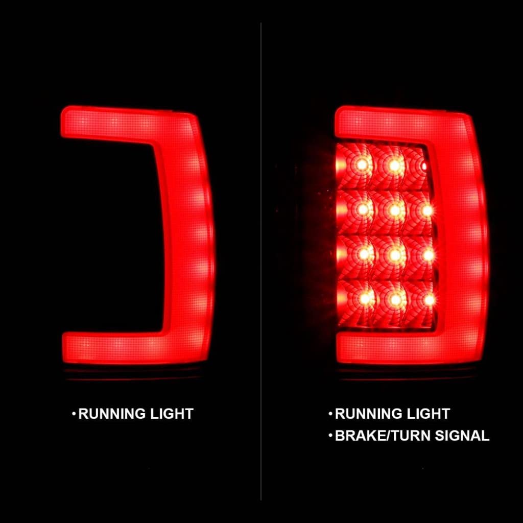ANZO LED Tail Lights for Dodge Ram 3500 (1994-2002) - Black Plank Style with Clear Lens | Part #311339 | Upgrade for Enhanced Visibility & Style