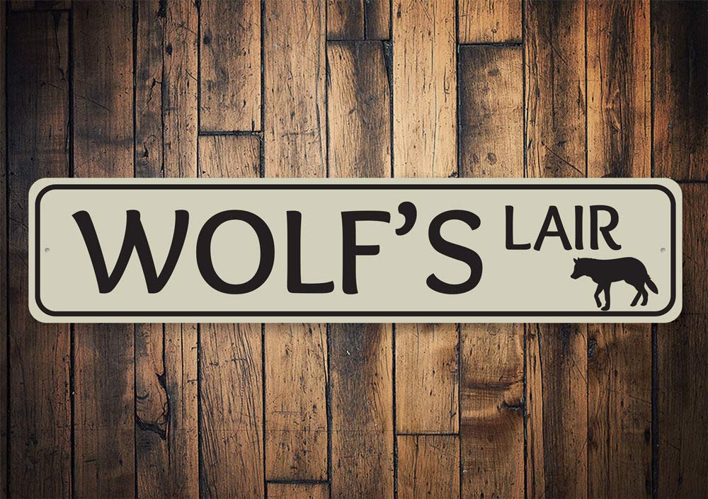 Wolf's Lair Sign - Custom Lake House Street Sign for Cabin Decor - 9