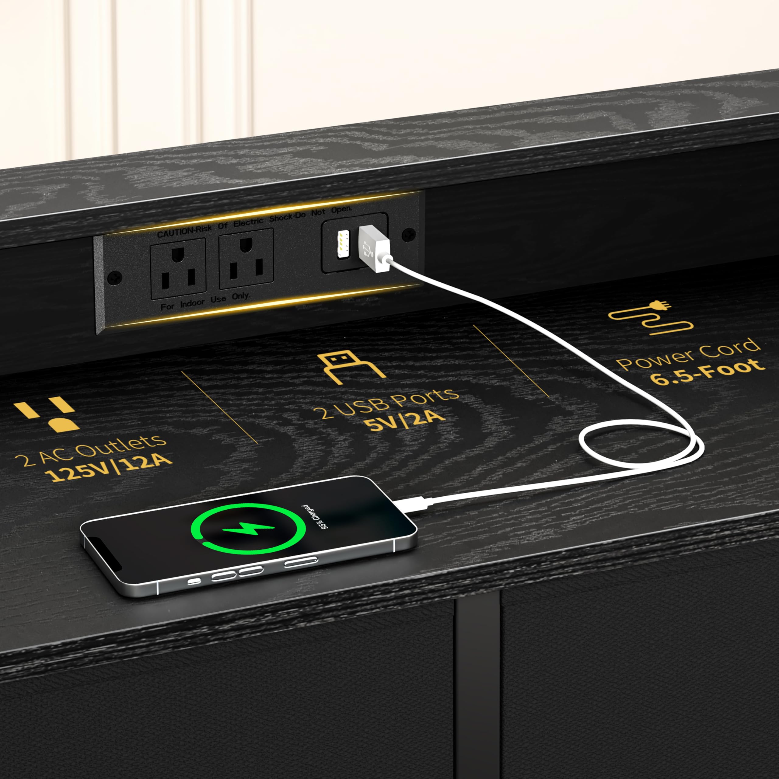 Yoobure 6-Drawer Dresser with LED Lights & USB Charging Station - Modern Fabric Storage Tower Organizer for Bedroom, Kids Room, Closet, Living Room & Hallway - Perfect for Home Organization & Nighttime Convenience