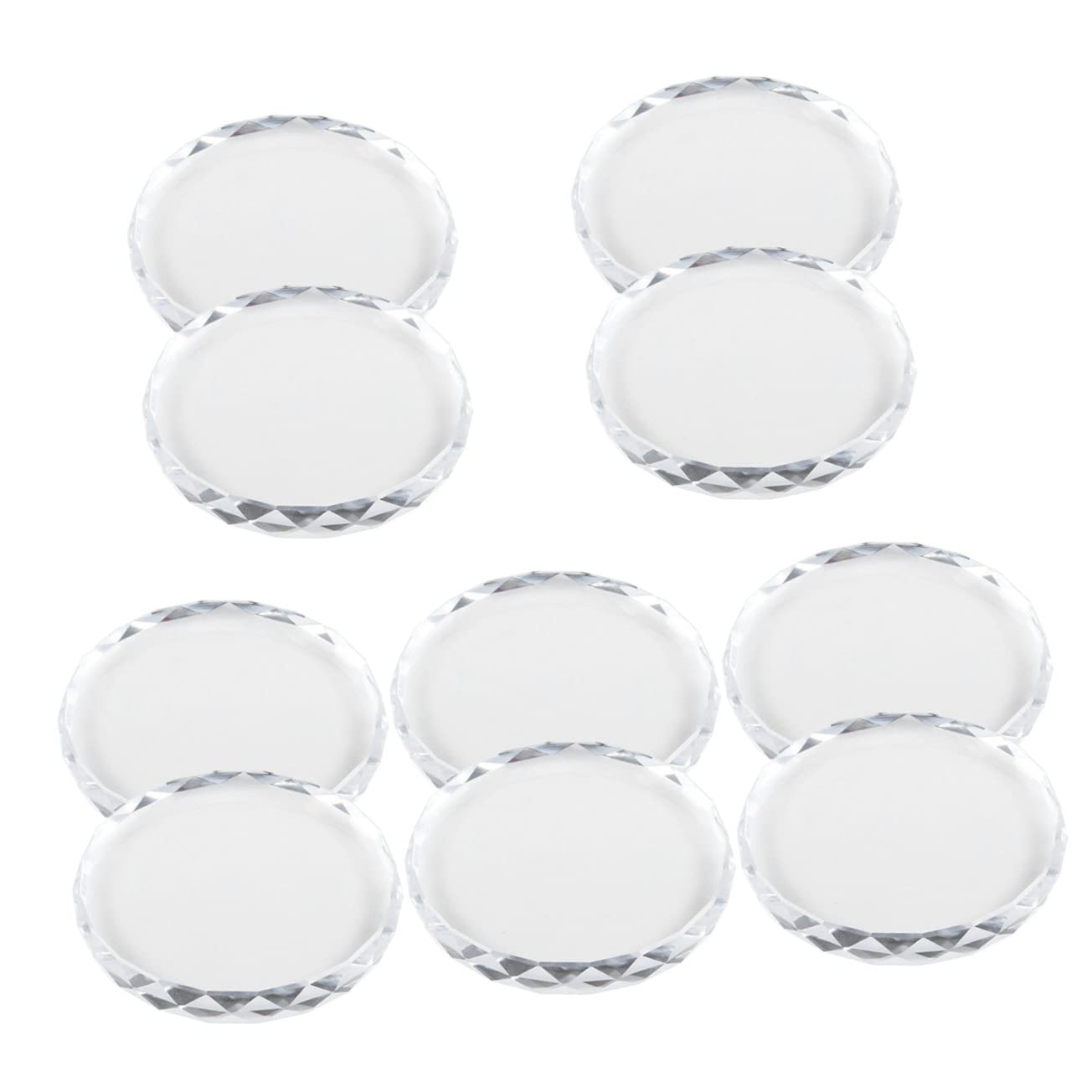FRCOLOR 10-Piece Glass Nail Art Palette Set - Professional Nail Polish Mixing Tray, Manicure Color Blending Plate for Nail Artists & DIY Enthusiasts - Perfect for Salon, Home Use & Creative Nail Designs