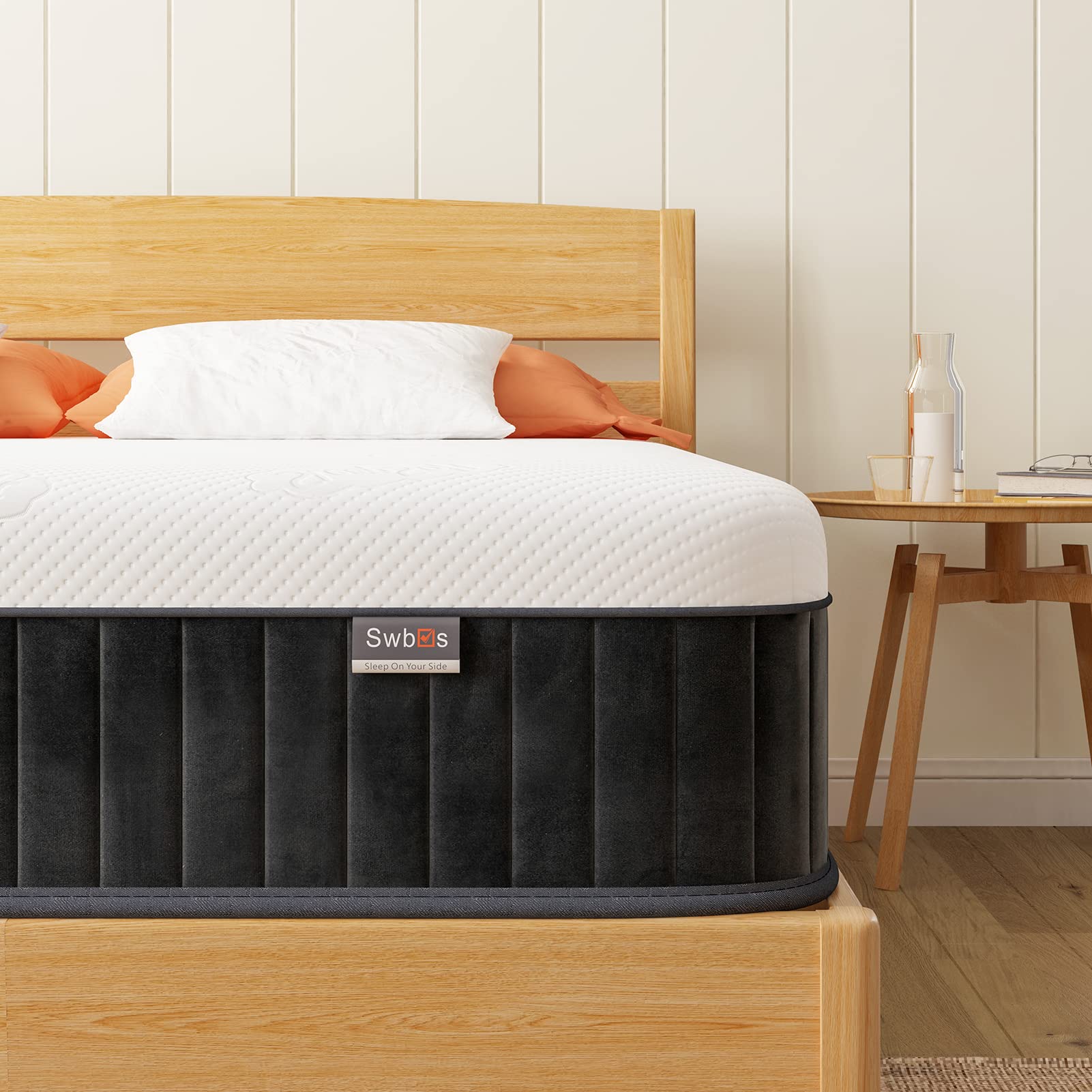 10 Inch Hybrid Memory Foam Queen Mattress in a Box - Firm Support & Pressure Relief for Back Pain - Cooling Gel Infused Bed Mattress for Side, Back & Stomach Sleepers - Perfect for Guest Rooms & Master Bedrooms