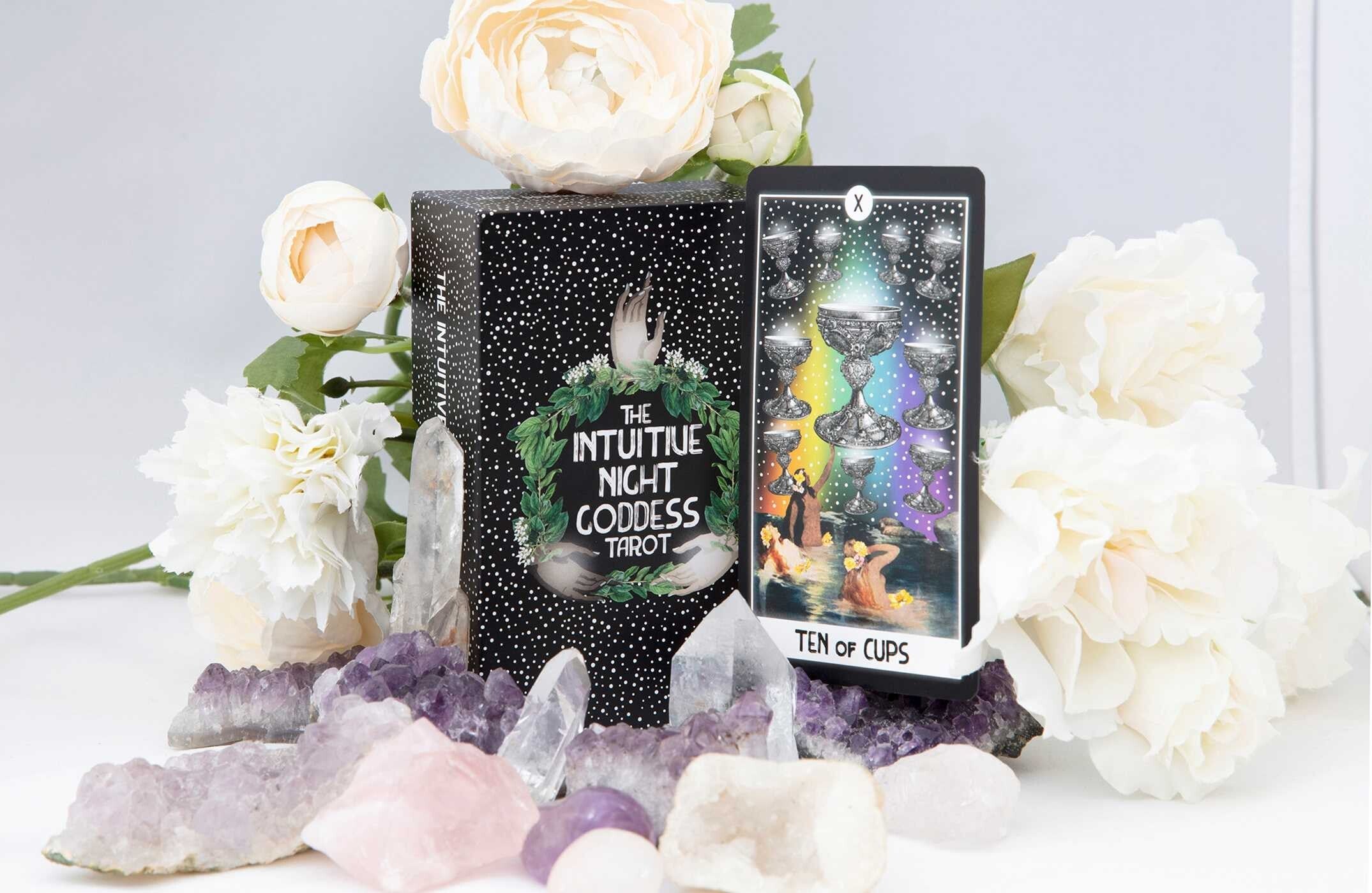 Intuitive Night Goddess Tarot Deck - 78 Cards with Guidebook for Divination, Spiritual Growth & Self-Discovery | Perfect for Beginners & Professional Readers