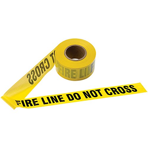Presco Barricade Tape - 2.5 mil Thick Fire Line Do Not Cross Warning Tape, Yellow Safety Caution Tape (15 Rolls per Pack) - Perfect for Construction Sites, Crime Scenes & Emergency Zones