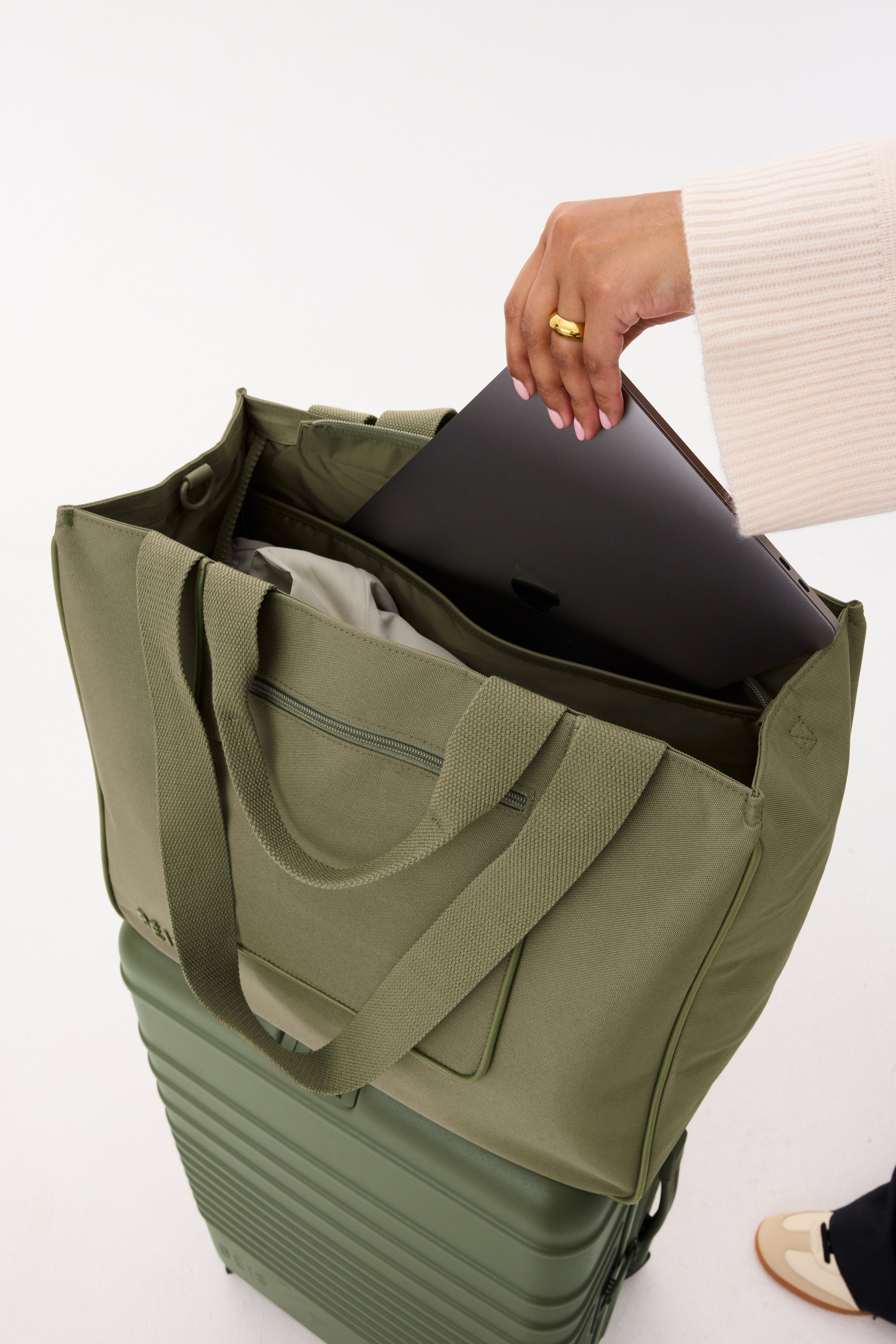 East to West Olive Tote Bag - Stylish & Durable Crossbody Handbag for Women, Perfect for Work, Travel & Everyday Use