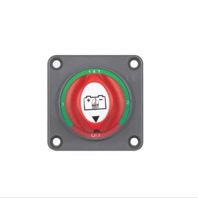 BEP Mini 4 Position Battery Switch for Marine, RV, and Off-Grid Power Systems - Durable Battery Selector for Multiple Applications