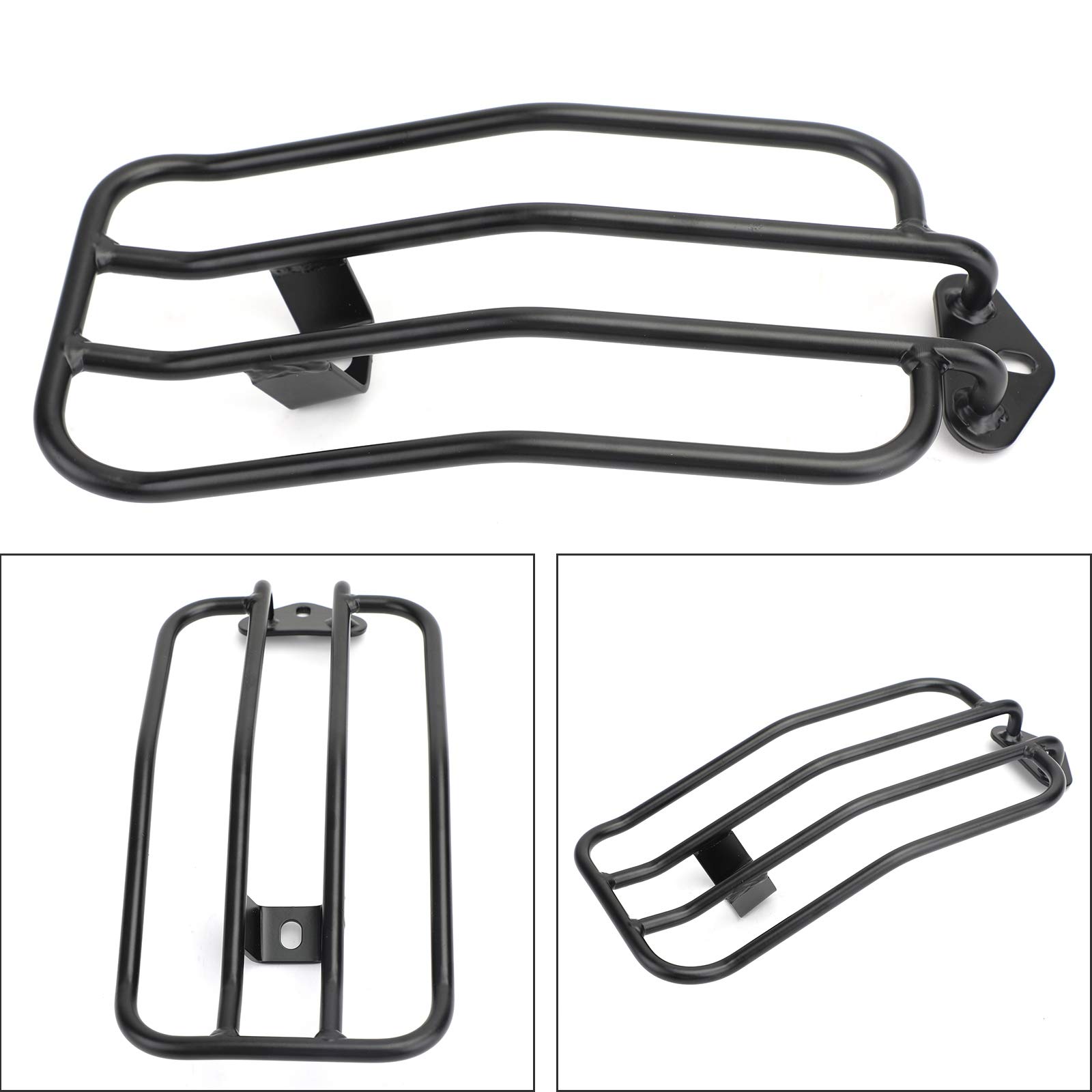 Motorcycle Luggage Rack Top Case Carrier - Heavy Duty Rear Utility Rack for Solo Seat & Fender - Compatible with Honda CMX300/500 Rebel 2017-2020 (Black) - Perfect for Long Rides & Touring Accessories
