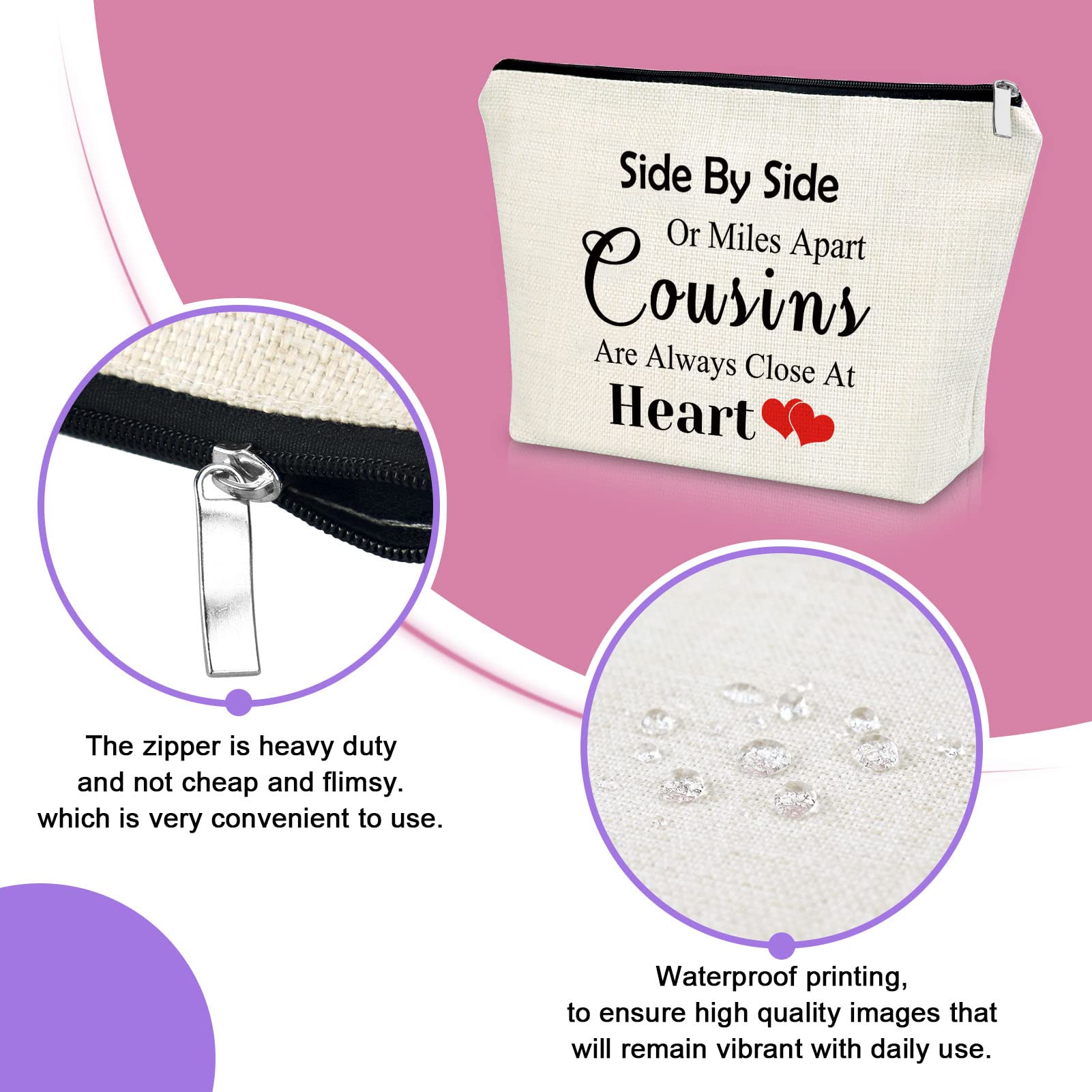 **Inspirational Makeup Bag for Women - Perfect Birthday, Christmas & Graduation Gift for Cousin or Sister - Travel Cosmetic Pouch for Encouragement & Daily Use**