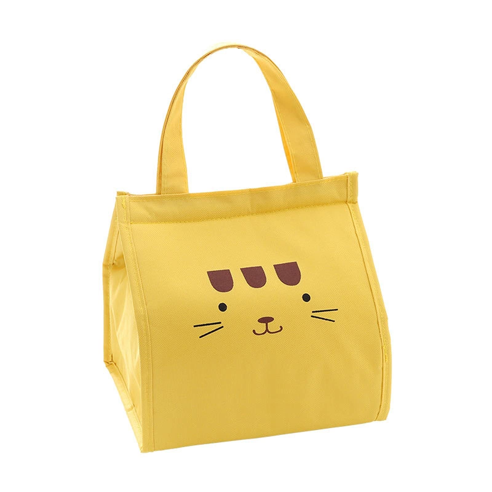 Reusable Insulated Lunch Bag for Kids & Adults - Leak-Proof Wide Opening Tote, Portable Food Storage Container for School, Office, Picnic & Travel - Snack Organizer (Black/Yellow)