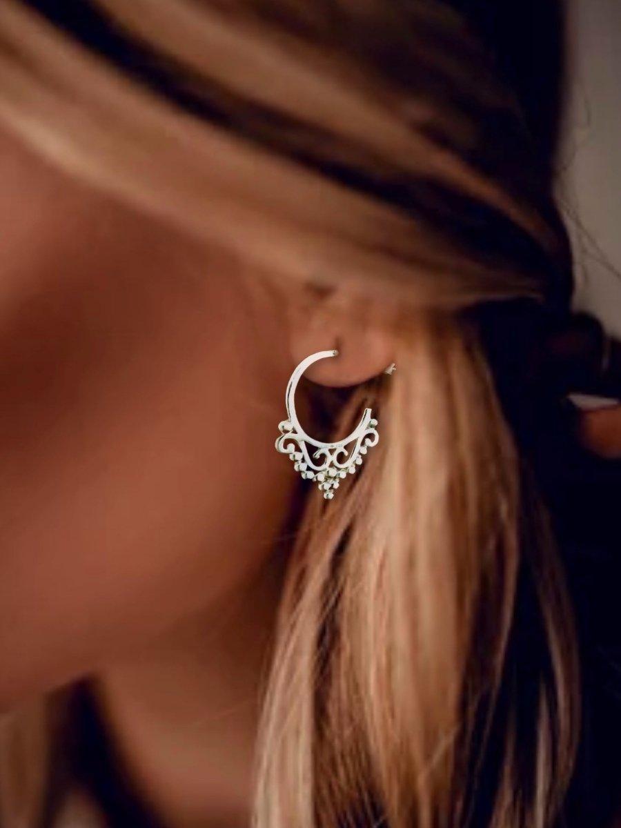 Laihas Premium Liberty Boho Hoop Earrings for Women - Gold & Silver Vintage Style Dangle Earrings - Perfect for Boho Chic, Festival, and Everyday Wear